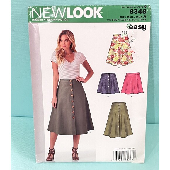 NEW LOOK 6346 Sewing Pattern for Womens Skirts Pattern Size: 8-20 Uncut - Picture 1 of 5